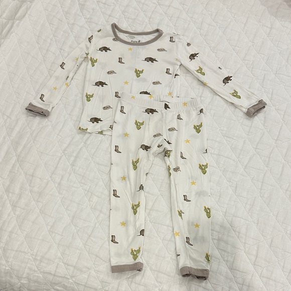 Kyte BABY Western White and Brown Kids Pajama Set - Picture 1 of 3